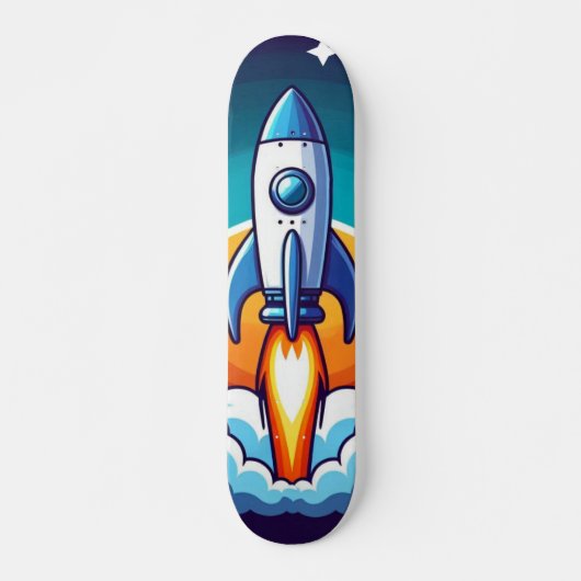 レトロ、宇宙用ロケット スケートボード (正面)