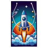 レトロ、宇宙用ロケット スモールペーパーバッグ (裏面)