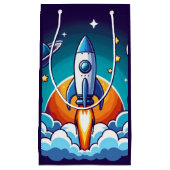 レトロ、宇宙用ロケット スモールペーパーバッグ (正面)