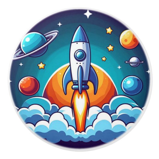 レトロ、宇宙用ロケット セラミックノブ (正面)