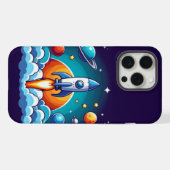 レトロ、宇宙用ロケット iPhoneケース (裏面横)