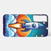 レトロ、宇宙用ロケット SAMSUNG GALAXYケース (裏面横)