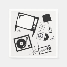 レトロ、家庭デザイン スタンダードカクテルナプキン