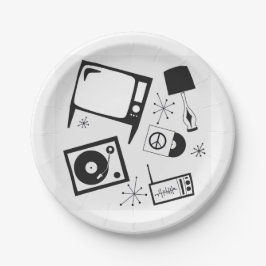 レトロ、家庭デザイン ペーパープレート