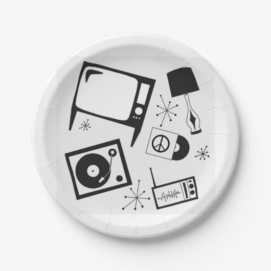 レトロ、家庭デザイン ペーパープレート (正面)