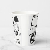 レトロ、家庭デザイン 紙コップ (右)