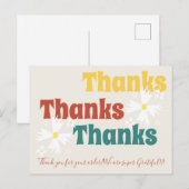 レトロ 小さなビジネス ダイジー グルーヴィー サンクス ポストカード (正面/裏面)