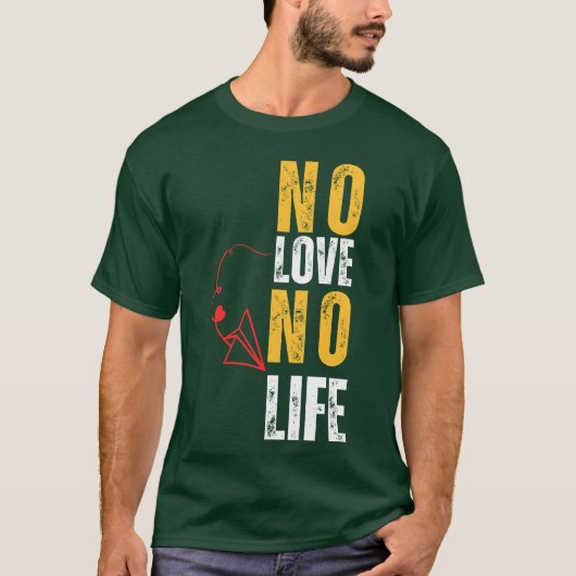 レトロ 愛がなければ人生なし Tシャツ (正面)