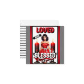 レトロ 愛され 祝福された ピンアップ ノートカード (正面/裏面インサイチュ)