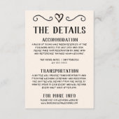 レトロ 手描き おしゃれ ウェディング 詳細 エンクロージャーカード (正面)