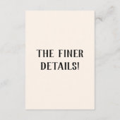 レトロ 手描き おしゃれ ウェディング 詳細 エンクロージャーカード (裏面)