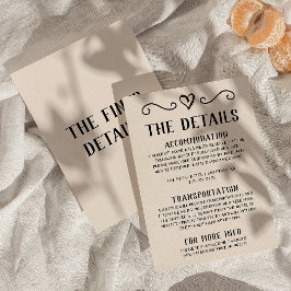 レトロ 手描き おしゃれ ウェディング 詳細 エンクロージャーカード