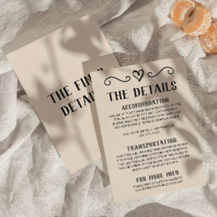 レトロ 手描き おしゃれ ウェディング 詳細 エンクロージャーカード