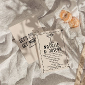 レトロ 手描き おしゃれ ハンドドローンワイン クィアウェディング 招待状