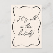 レトロ 手書き イラスト 結婚式 詳細情報 エンクロージャーカード (裏面)