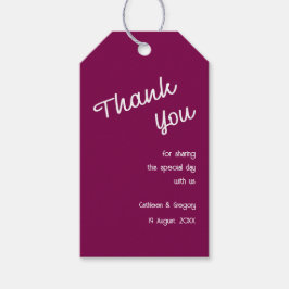 レトロ 手書き ワインカラー サンクス タグ ウェディング