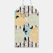 レトロ、抽象芸術花 ギフトタグ (裏面)