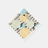 レトロ、抽象芸術花 スタンダードカクテルナプキン (角)