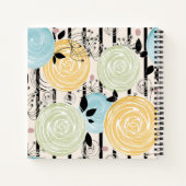 レトロ、抽象芸術花 ノートブック (裏面)