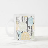 レトロ、抽象芸術花 フロストグラスマグカップ (左)