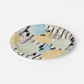 レトロ、抽象芸術花 ペーパープレート (アングル)