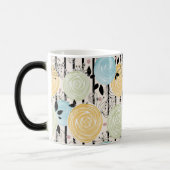 レトロ、抽象芸術花 モーフィングマグカップ (左)