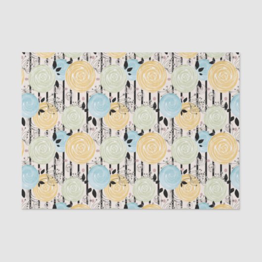 レトロ、抽象芸術花 薄葉紙 (正面)