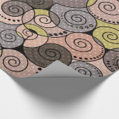 レトロ、抽象芸術、らせん状 ラッピングペーパー (角)