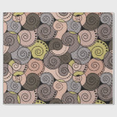 レトロ、抽象芸術、らせん状 ラッピングペーパー (フラット)