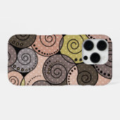 レトロ、抽象芸術、らせん状 iPhoneケース (裏面横)
