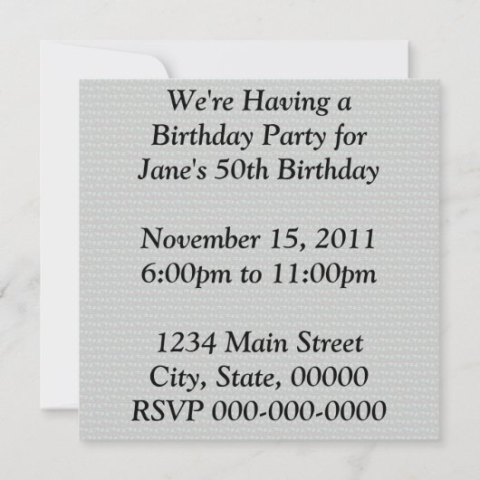 レトロ 招待状 (裏面)