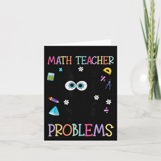 レトロ 数学教師だから問題はあるよね カード (正面)