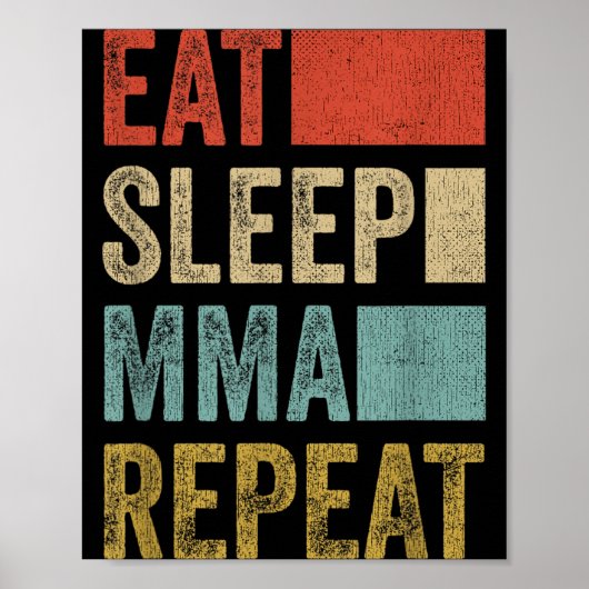 レトロ 格闘技 Tシャツ おもしろ MMA ファッション ポスター (正面)