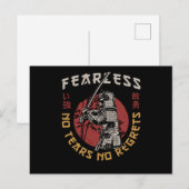 レトロ 無敵の侍 - 侍の名言 ポストカード (正面/裏面)