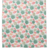 レトロ，熱帯，葉 シャワーカーテン (正面)