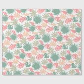 レトロ，熱帯，葉 ラッピングペーパー (フラット)