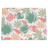 レトロ，熱帯，葉 ラージペーパーバッグ (正面)