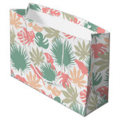 レトロ，熱帯，葉 ラージペーパーバッグ (裏面アングル)
