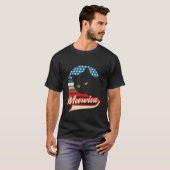 レトロ 猫 アメリカ 国旗 メン アメリカン 4th July Tシャツ (正面フル)