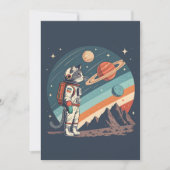 レトロ 猫 宇宙飛行士 コズミック スペース イラスト シーズンカード (正面)