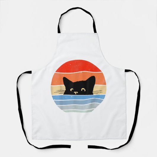 レトロ 猫, 猫好き, 猫の飼い主, かわいい猫 エプロン (正面)