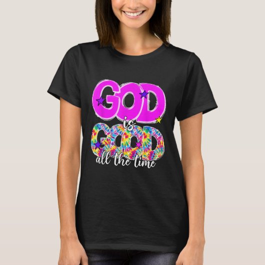 レトロ 神は善い いつも 崇拝 クリスチャンO Tシャツ (正面)