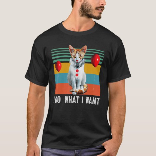 レトロ 私のしたいようにする ネコ 子猫 Tシャツ (正面)