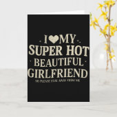 レトロ 私の超かわいい美人彼女が好き カード (黄色い花)