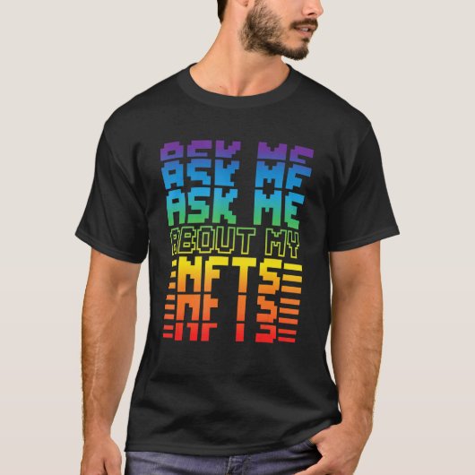 レトロ 私のNFTについて聞いて 暗号通貨おやじ Tシャツ (正面)