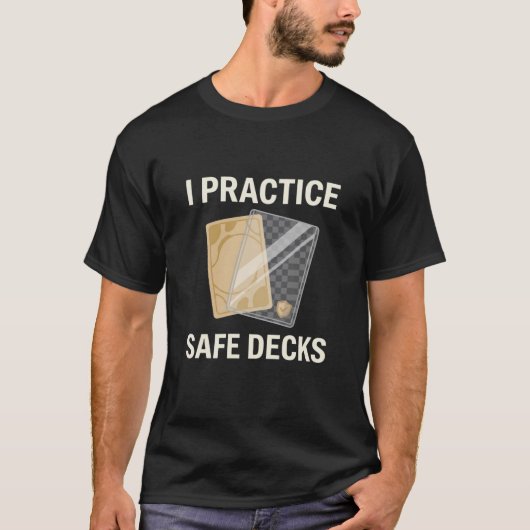 レトロ 私は安全なデッキを建設します 建設業 Tシャツ (正面)