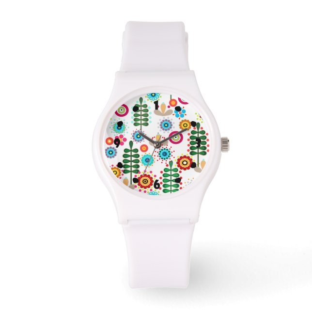 レトロ、素朴な、民俗学 腕時計 (正面)