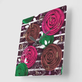 レトロ、素朴、フォーク スクエア壁時計 (傾斜)