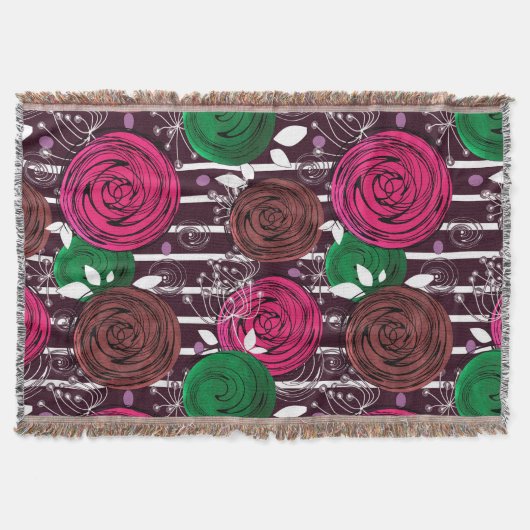 レトロ、素朴、フォーク スローブランケット (正面)