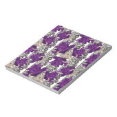 レトロ、紫のバラ ノートパッド (回転)